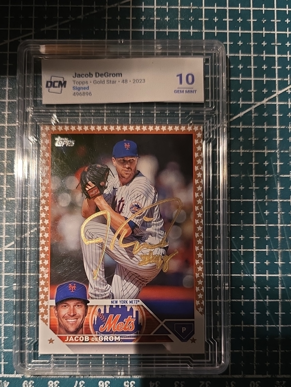 Jacob DeGrom Signed Gold Star Baseball Card - New York Mets